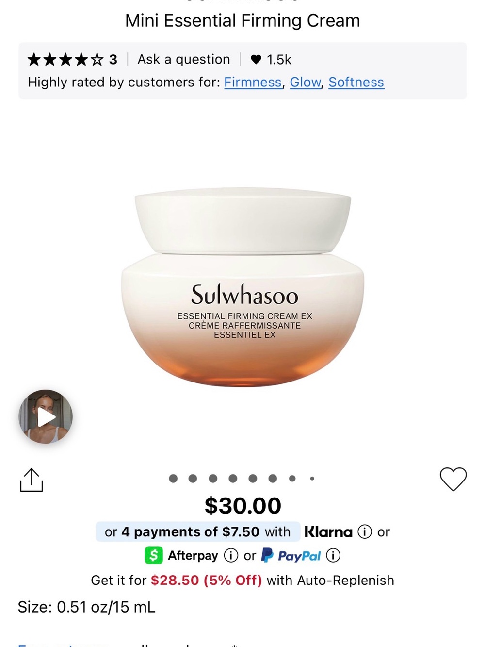 Sulwhasoo Mini Essential Firming Cream EX